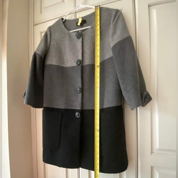 Colorblock wool coat Jacket Grey/black. Size S. cleaned professionally - Picture 8 of 12